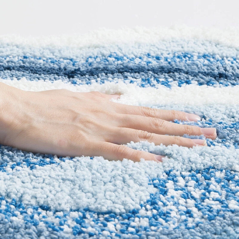 Seaside Footprint Bath Mat – Soft Non-Slip Absorbent Bathroom Mat