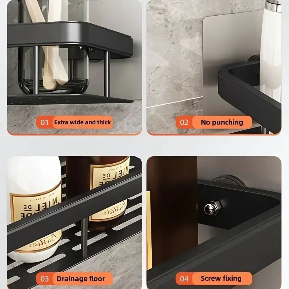 Shower Shelf Caddy Organizer – No-Drill Wall-Mounted Bathroom Shelf