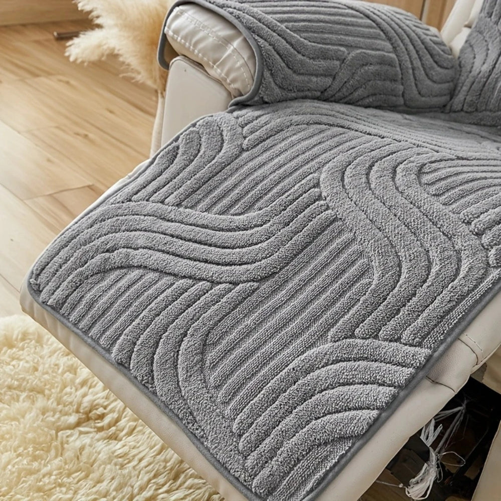 Silven Plush Recliner Cover – Thick Anti-Slip Washable Chair Slipcover
