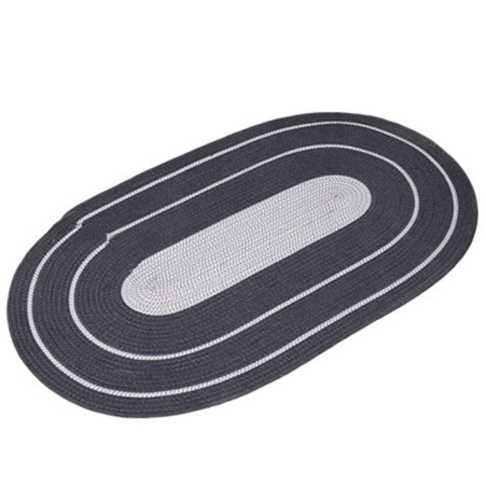 Sun Spiral Boho Oval Rug – Natural Non-Slip Entryway Mat