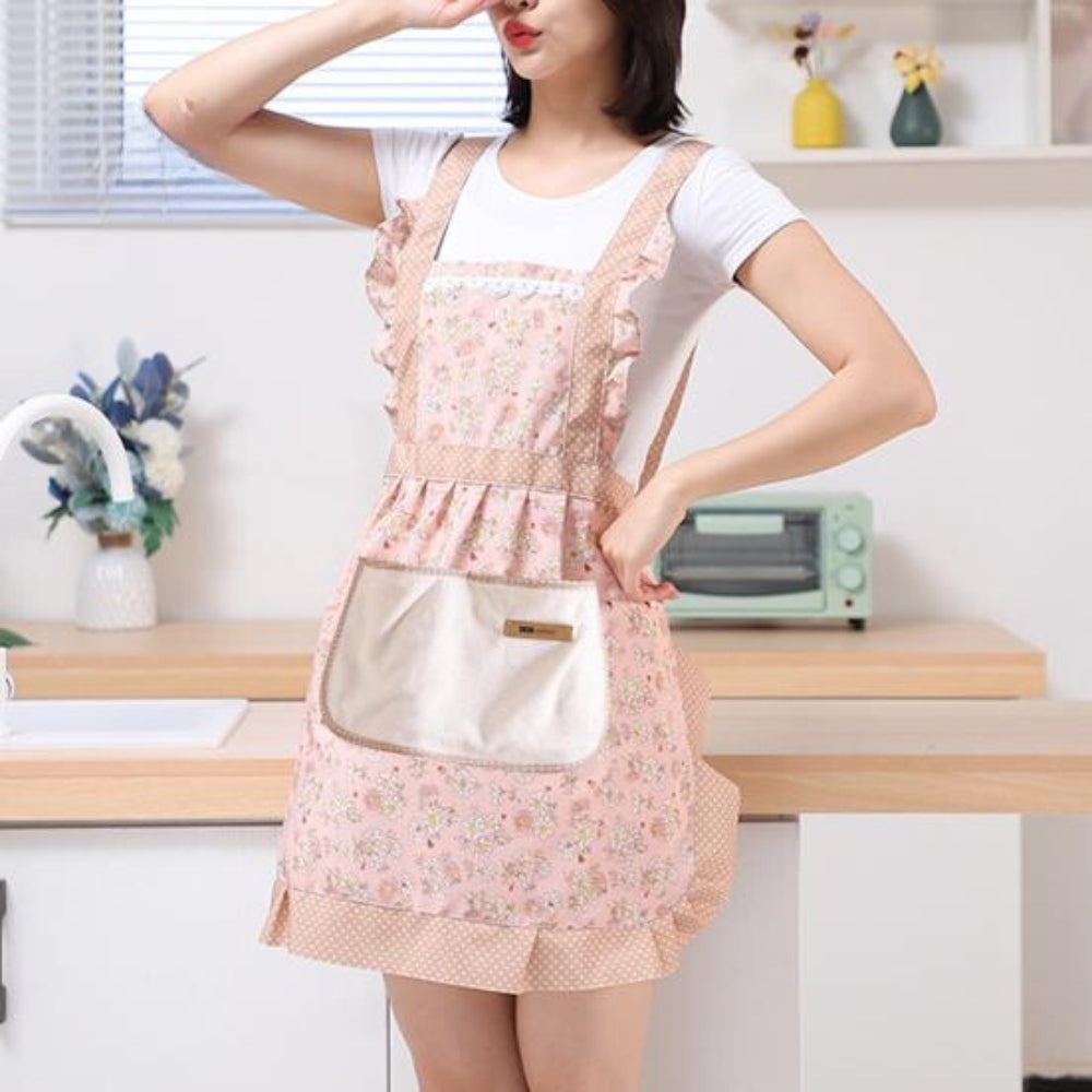 Sweet Flora Kitchen Apron – Floral Cooking & Baking Apron with Pockets