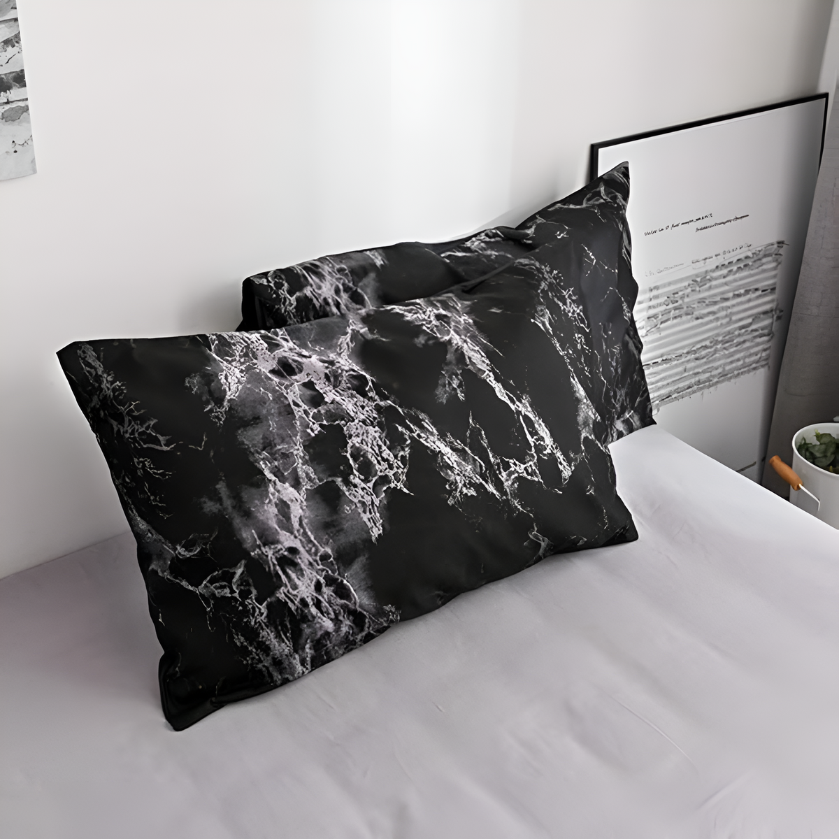 Luxe Black Marble Duvet Cover Set (3 Pcs) – Modern Bedding