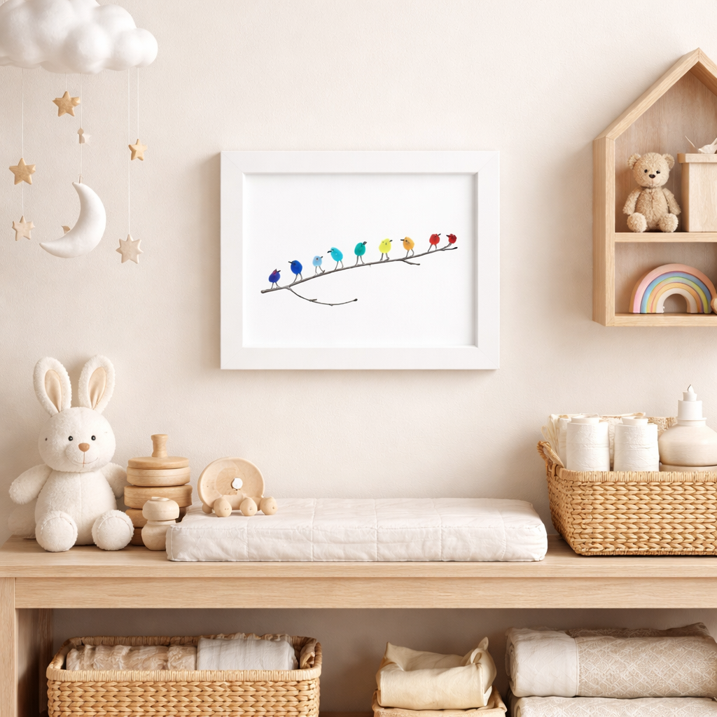 Coastal Sea Glass Bird Wall Art – Driftwood Framed Beach Decor