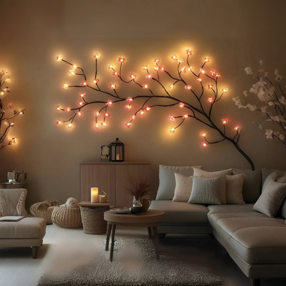 LED Branch Tree Light – Rustic Illuminated Wall Art Accent