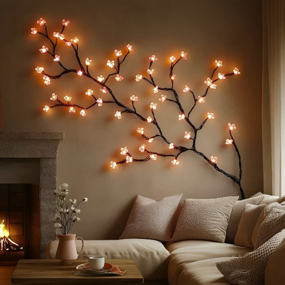 LED Branch Tree Light – Rustic Illuminated Wall Art Accent