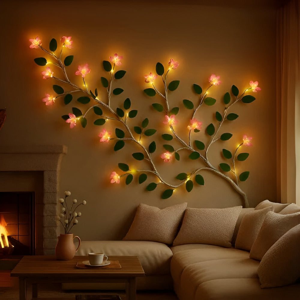 LED Branch Tree Light – Rustic Illuminated Wall Art Accent