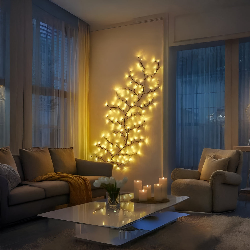 LED Branch Tree Light – Rustic Illuminated Wall Art Accent