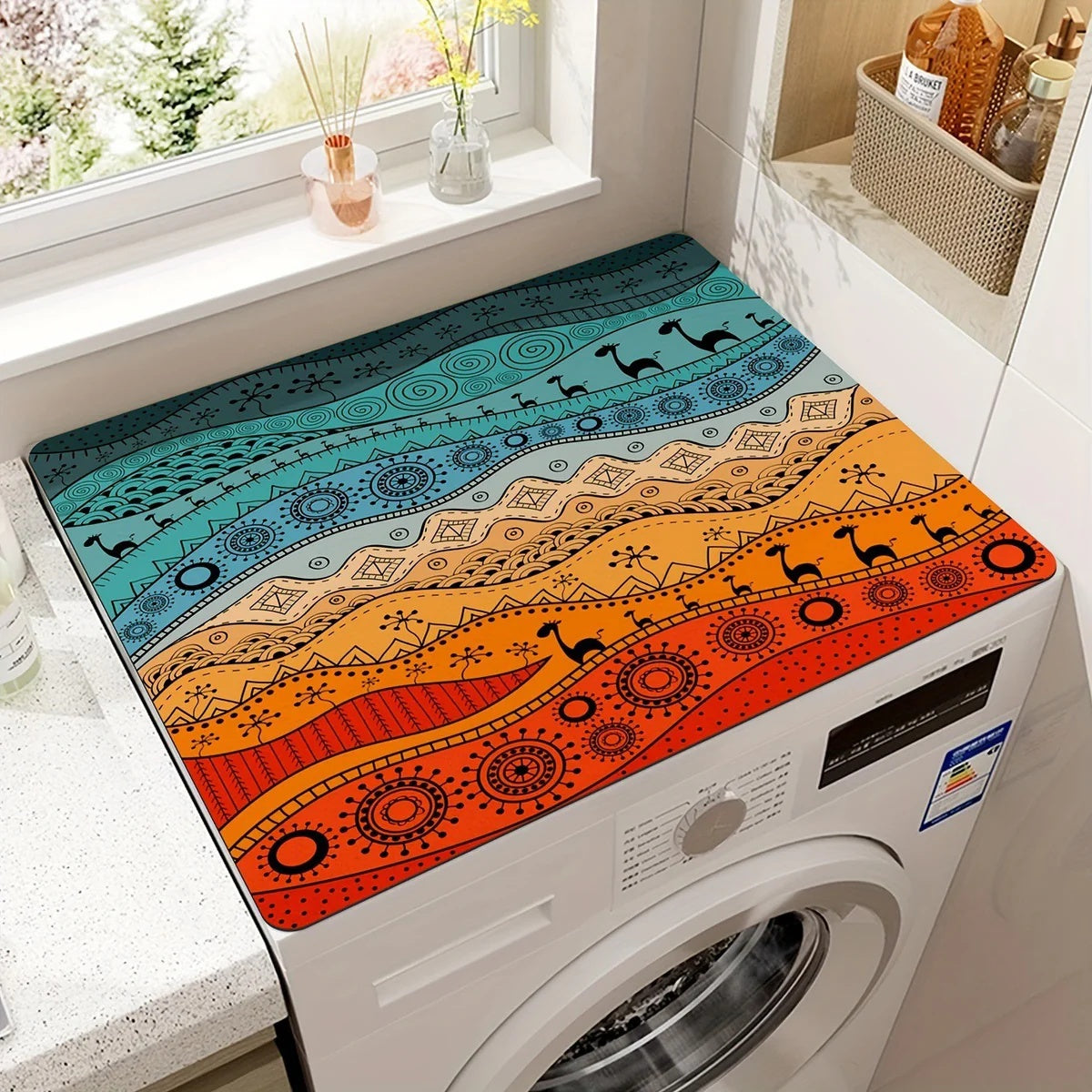 BohoShield Appliance Mat – Absorbent Protective Washer & Dryer Mat