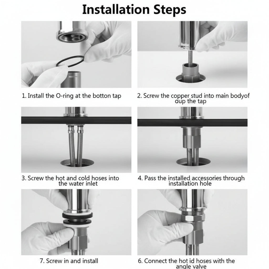 FLEXISPOUT 360° Flexible Faucet Sprayer – Rotating Sink Tap Extender