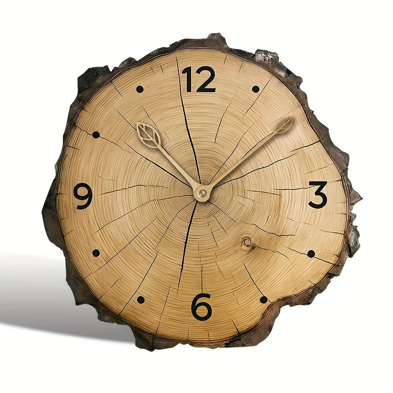 Rustic Wood Slice Wall Clock – Natural Tree-Trunk Design Decor
