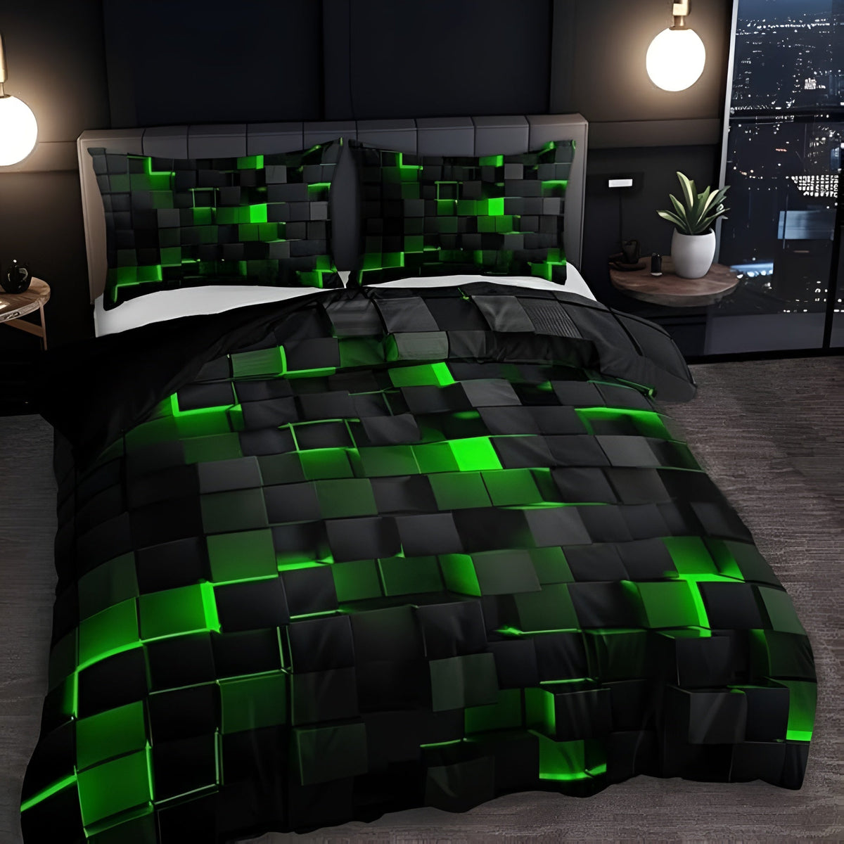 GeoMatrix Duvet Cover Set – Bold Geometric Modern Bedding