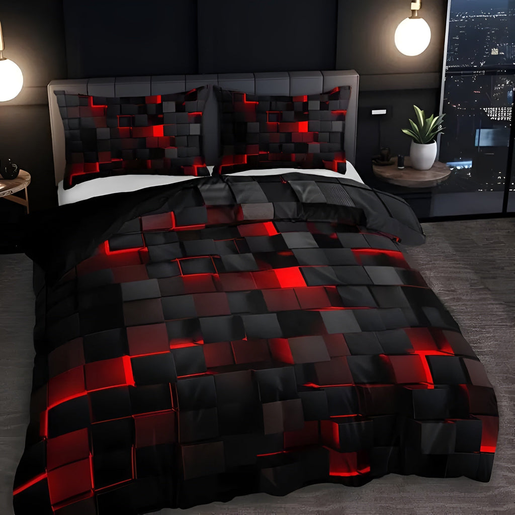 GeoMatrix Duvet Cover Set – Bold Geometric Modern Bedding