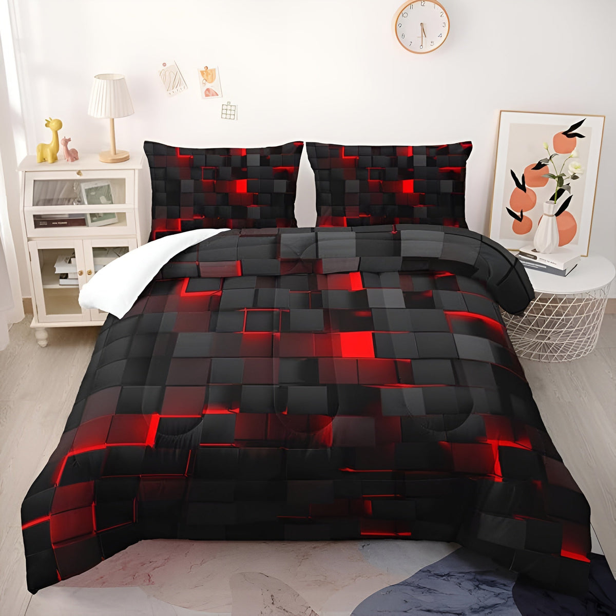 GeoMatrix Duvet Cover Set – Bold Geometric Modern Bedding