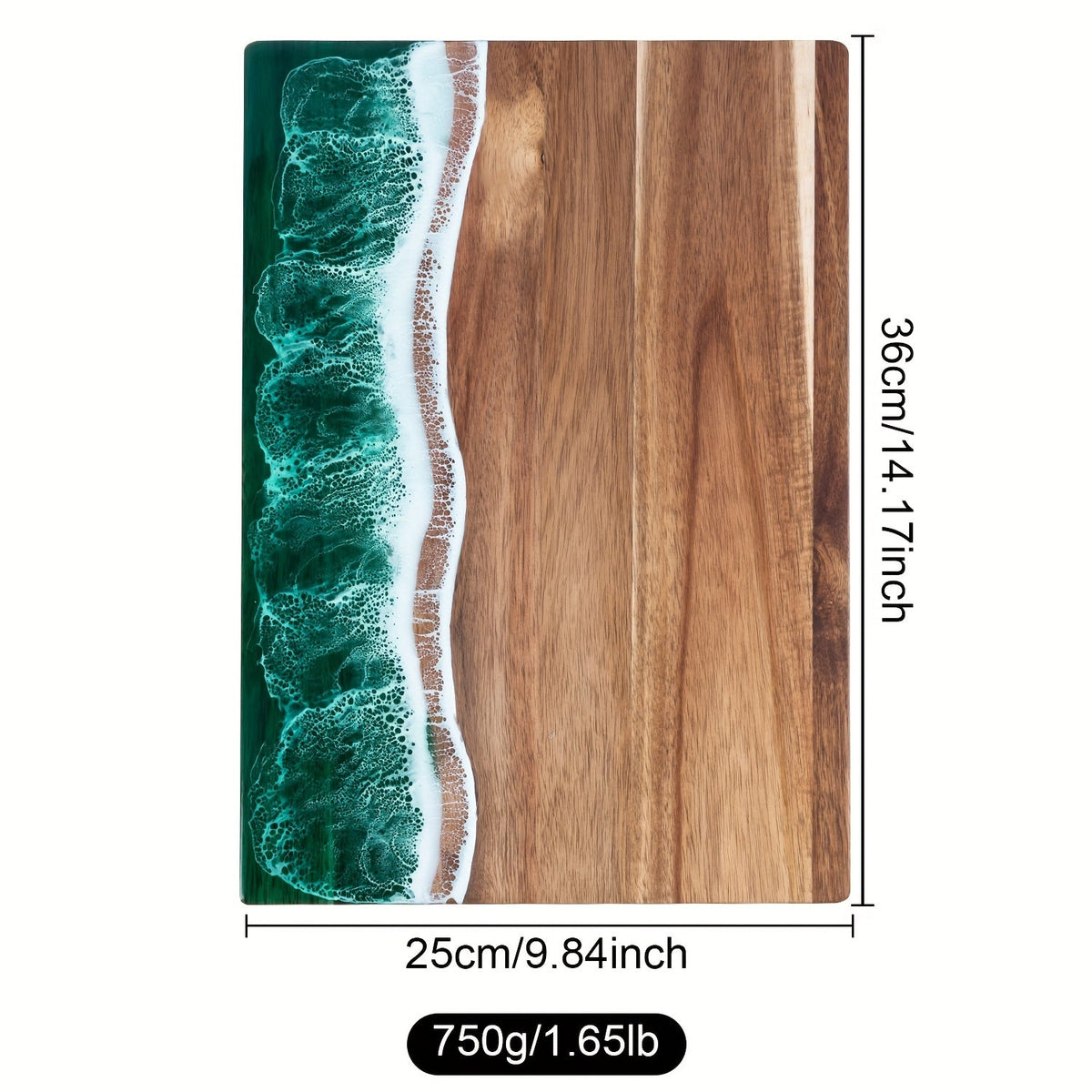 Wave Resin Acacia Serving Board – Ocean-Inspired Cheese & Charcuterie Board