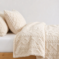 Mira Kuscheldecke 150x200cm Beige – Leichte Korallenfleece Sofadecke