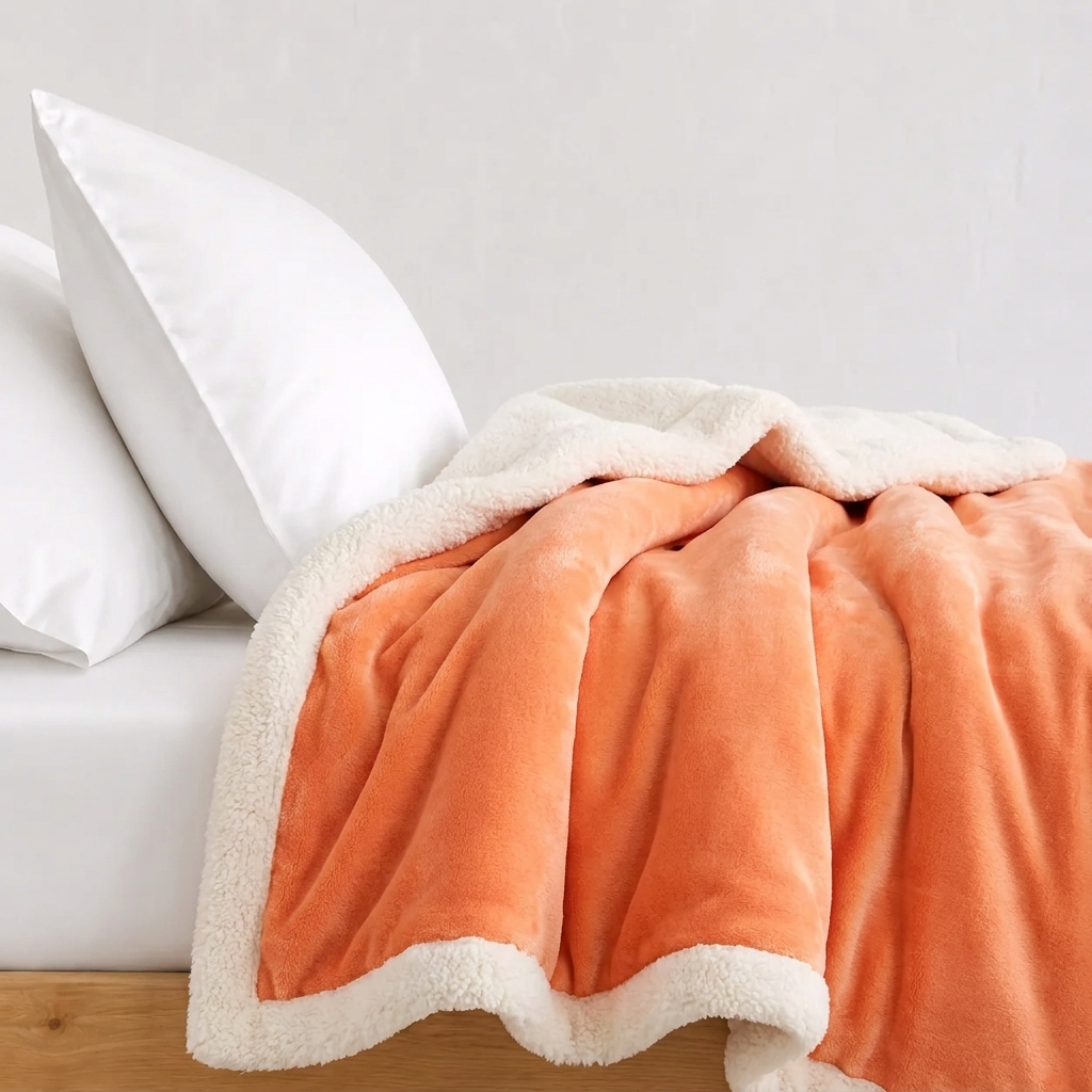 Luna Kuscheldecke 200x230cm Weiß – Flauschige Lammfell-Optik Sofadecke