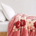 Rosalie Kuscheldecke 200x230cm Rosa – Dicke Raschel Wärmedecke mit Rosenmuster