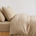 Runa Bettwäsche Musselin 220x240cm – Beige Bettbezug aus 100% Baumwolle