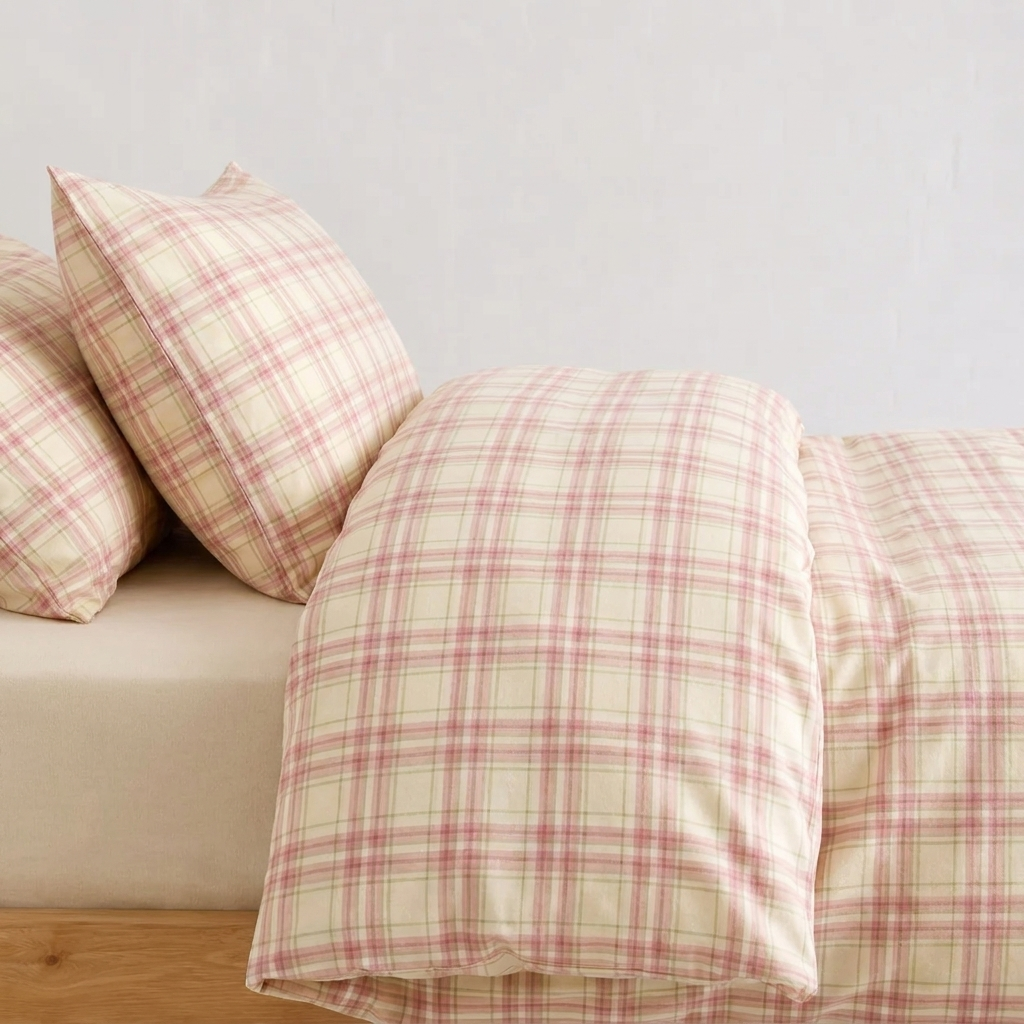 Nadia Bettwäsche Kariert 150x200cm – Rosa Karomuster für Mädchenzimmer