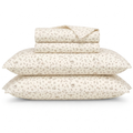 Klara Bettwäsche mit Blümchen 200x200cm – Beige 4-teiliges Prinzessin-Set