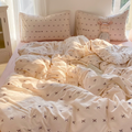 Mona Bettwäsche mit Schleifen 200x200cm – Rosa 4-teiliges Set mit Herzen