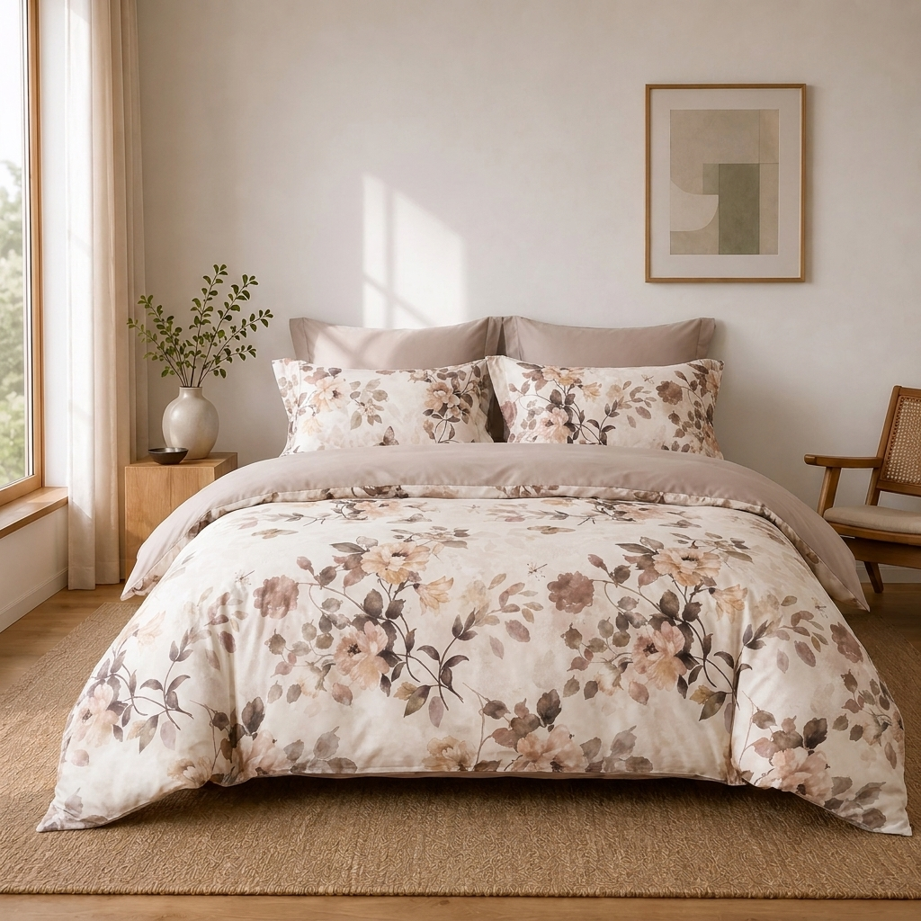 Vivienne Bettwäsche Aquarell-Blumen Creme 200x220 cm – Szene 4