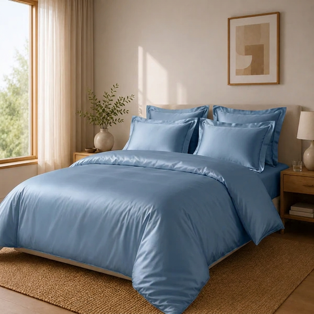Indigo Bettwäsche jeansblau – Szene 7
