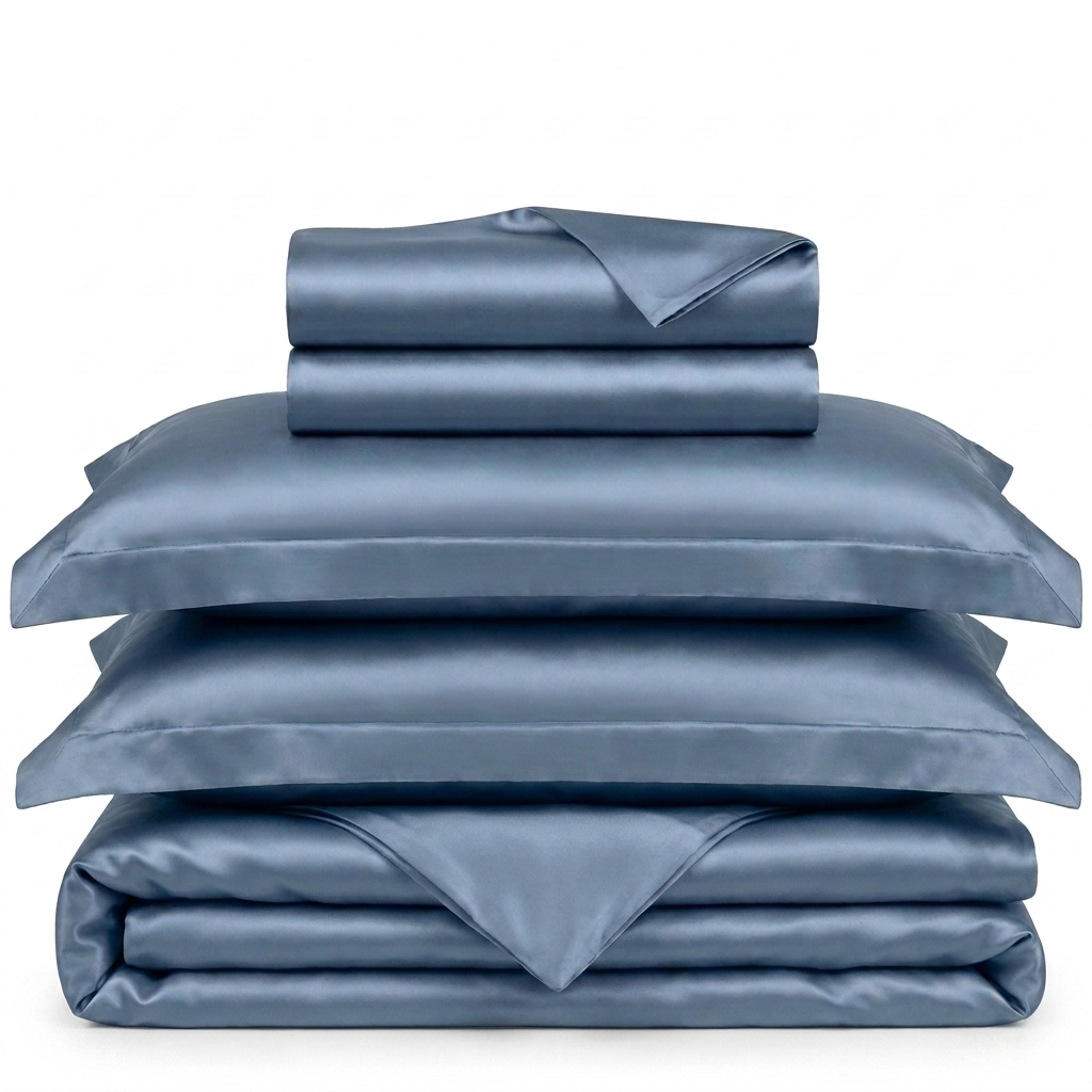 Indigo Bettwäsche jeansblau – Szene 1 gefaltet