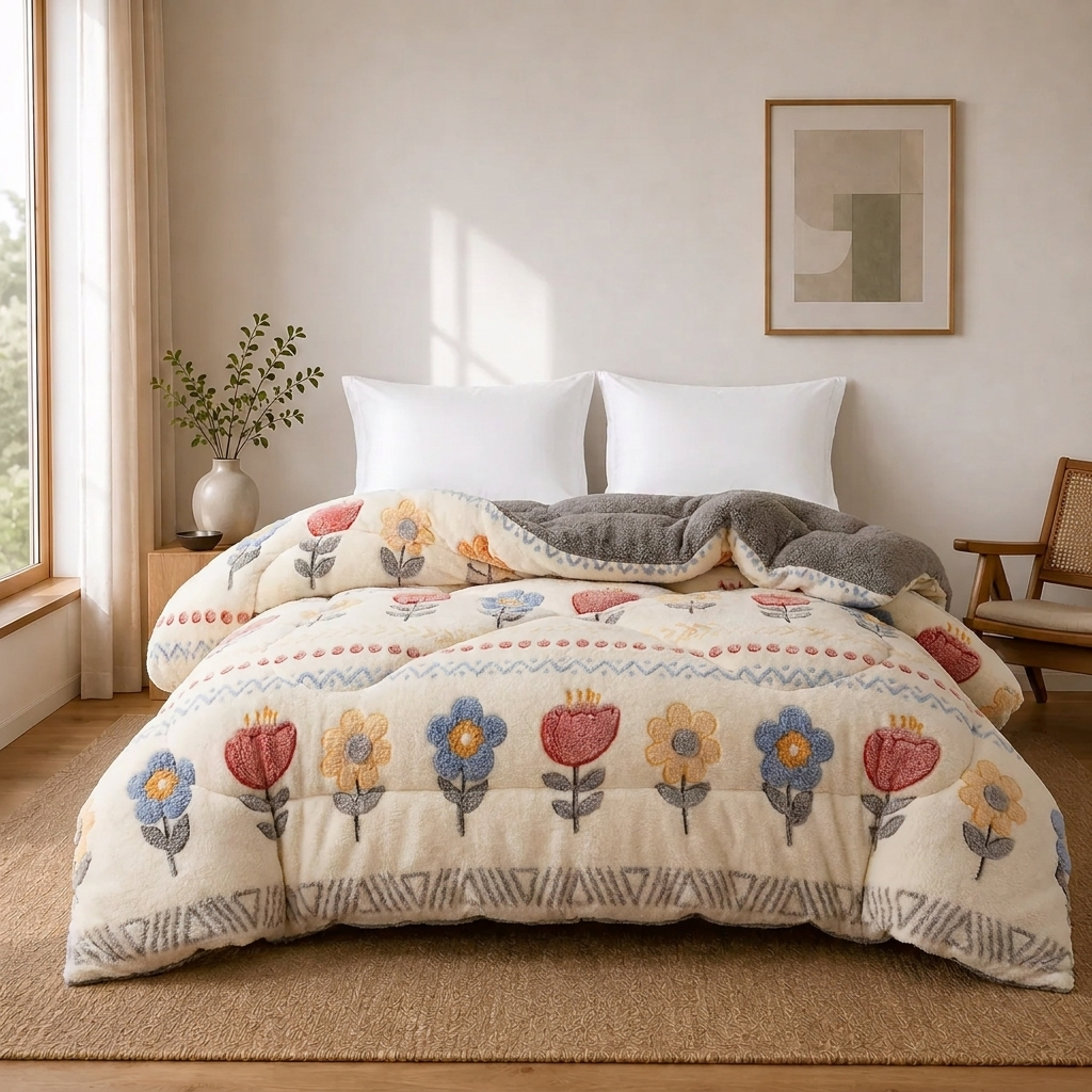 Câline Winterdecke Creme Blumen – Szene 4