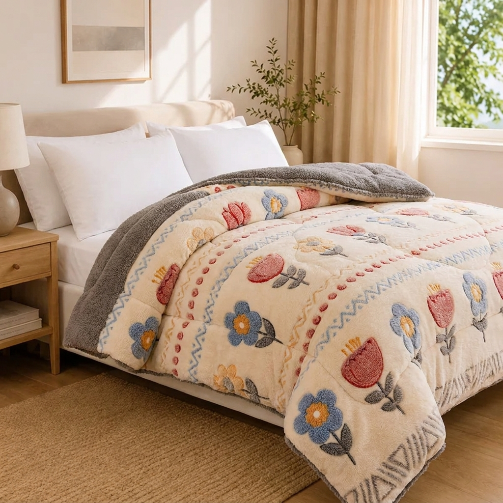 Câline Winterdecke Creme Blumen – Szene 6