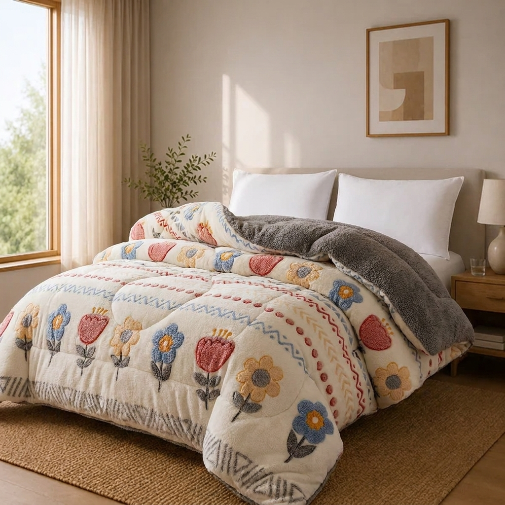 Câline Winterdecke Creme Blumen – Szene 7