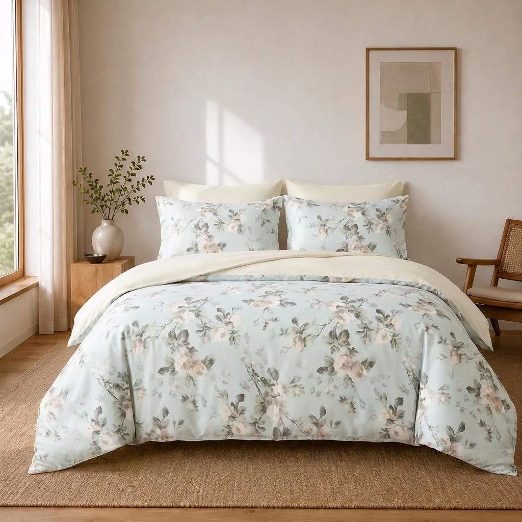 Hortense Bettwäsche Blumen Hellblau – Szene 4