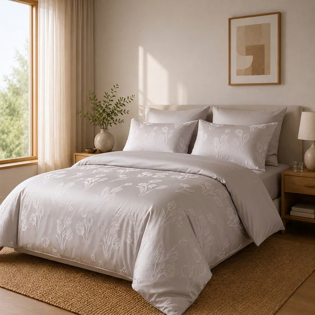Brume Bettwäsche Jacquard Grau – Szene 7