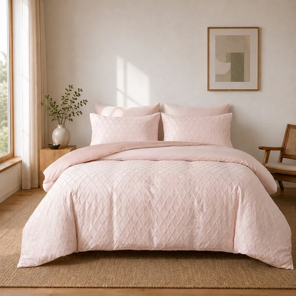 Pivoine Bettwäsche Jacquard Rosa – Szene 4