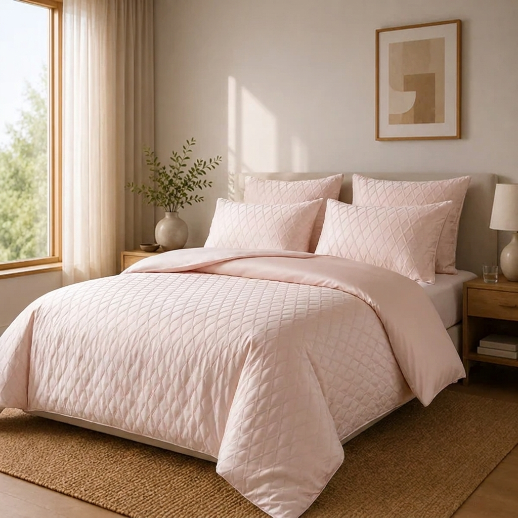 Pivoine Bettwäsche Jacquard Rosa – Szene 7