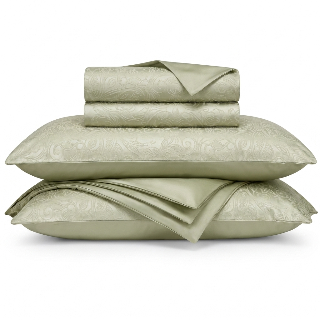 Tilleul Bettwäsche Jacquard Salbeigrün – Szene 1