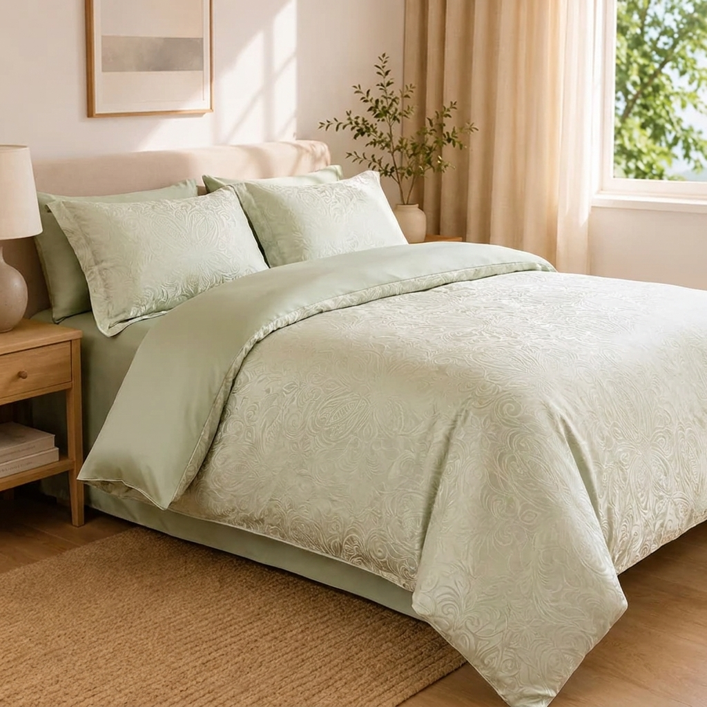 Tilleul Bettwäsche Jacquard Salbeigrün – Szene 6