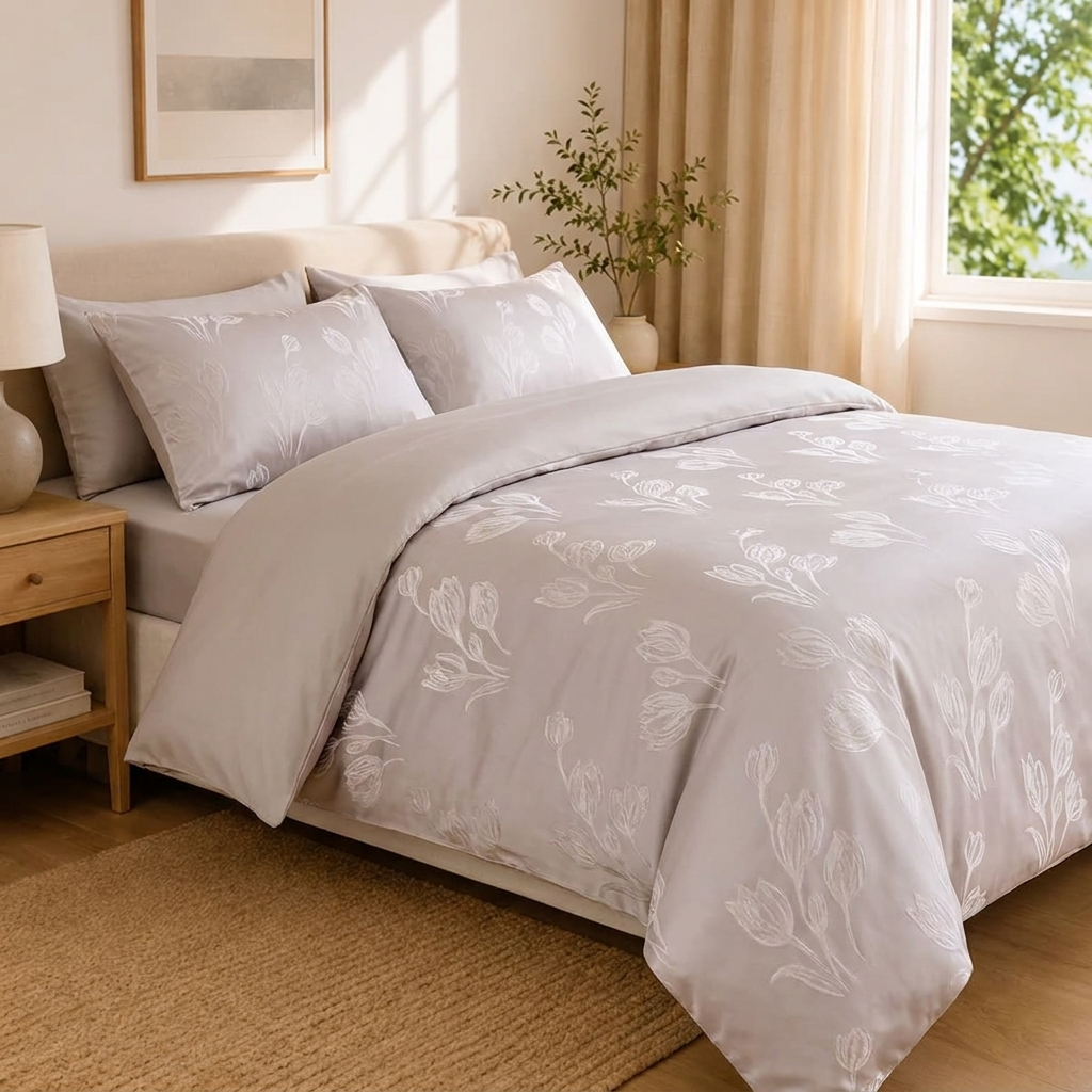 Brume Bettwäsche Jacquard Grau – Szene 6