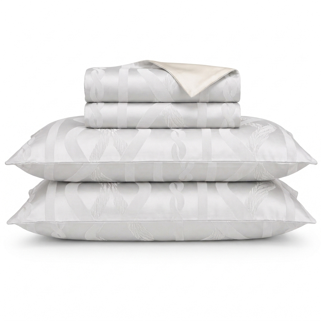 Plume Bettwäsche Jacquard Grau – Szene 1