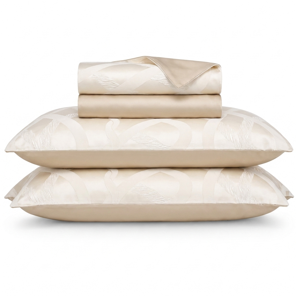 Écru Bettwäsche Jacquard Creme – Szene 1