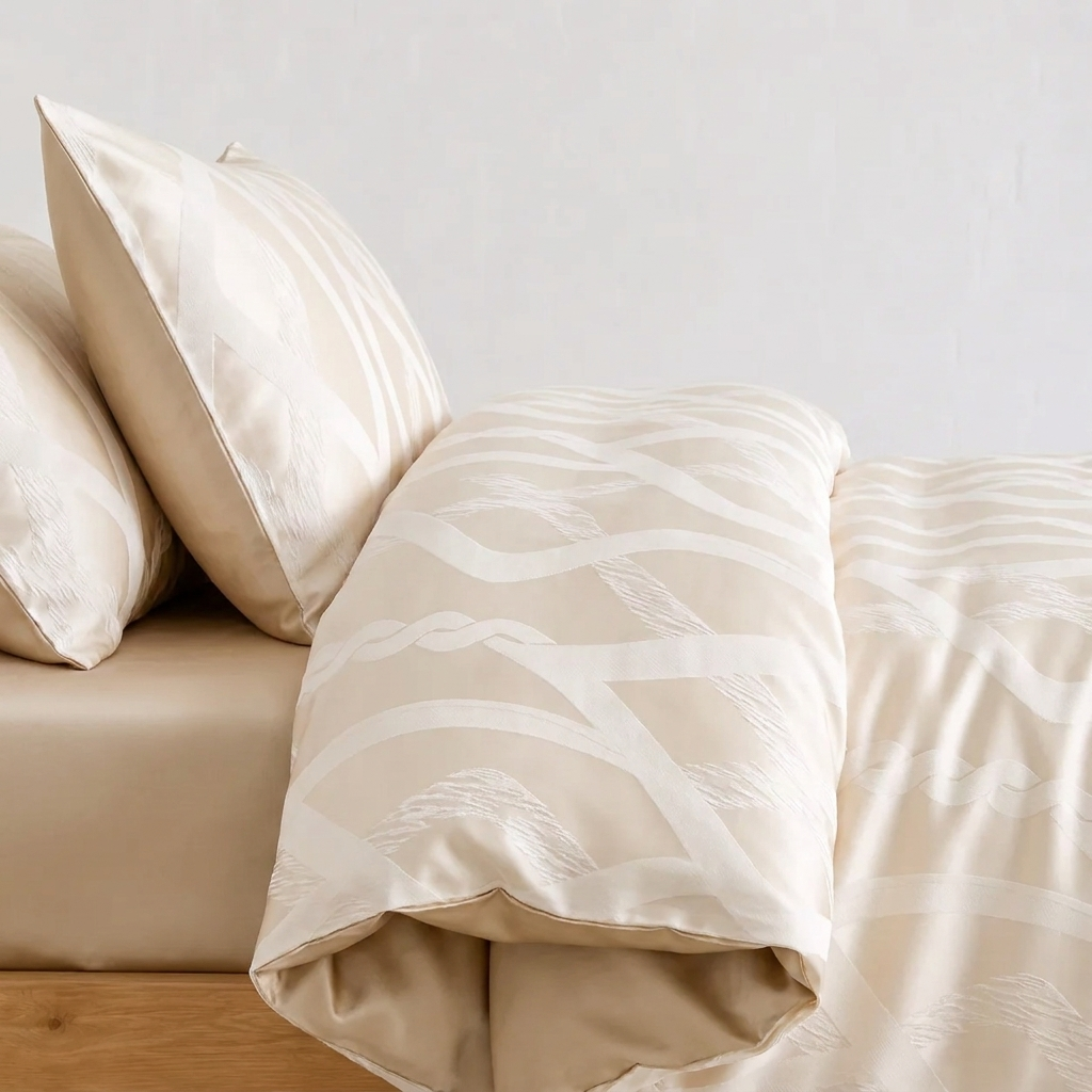 Écru Bettwäsche Jacquard Creme – Szene 3