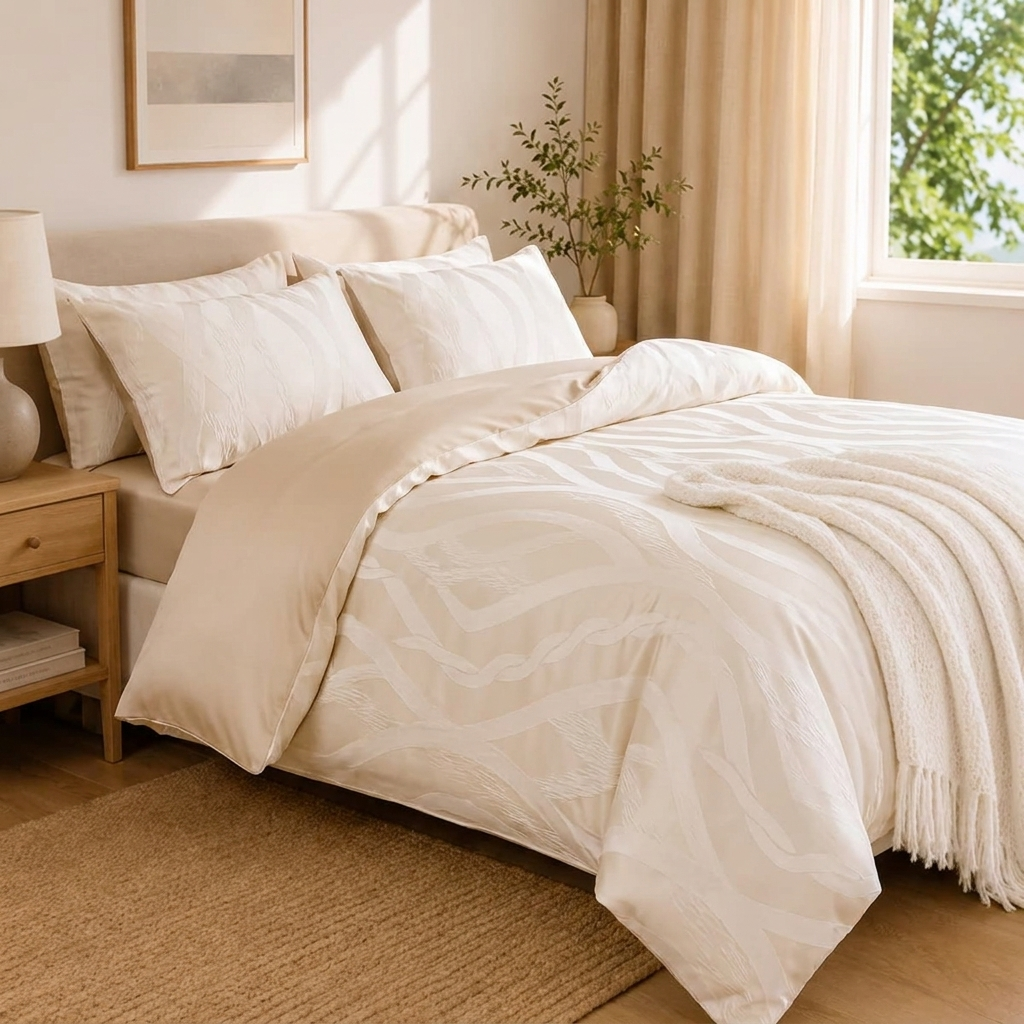 Écru Bettwäsche Jacquard Creme – Szene 6