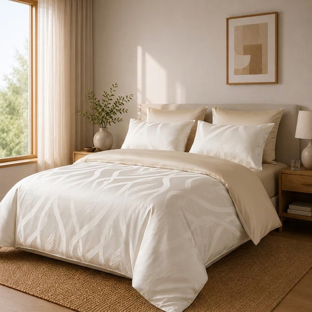 Écru Bettwäsche Jacquard Creme – Szene 7