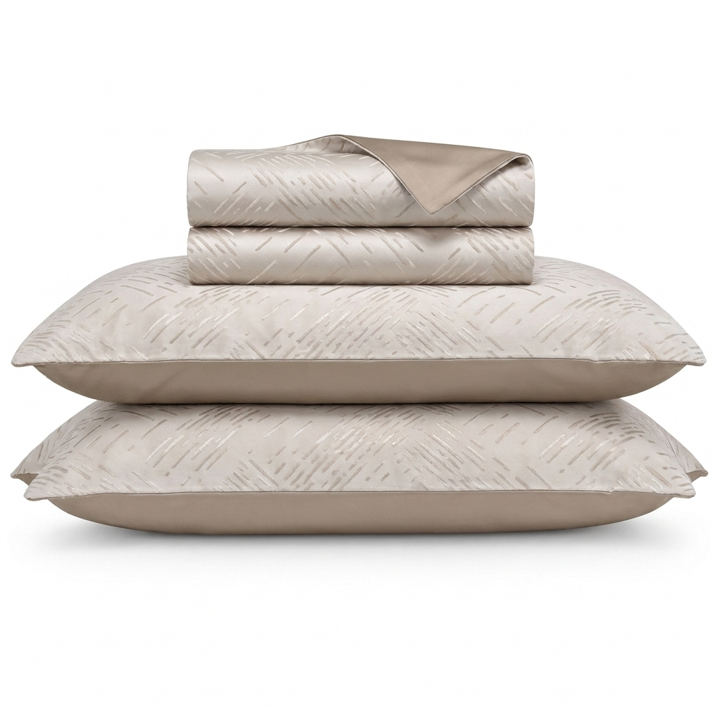 Moka Bettwäsche Jacquard Taupe – Szene 1