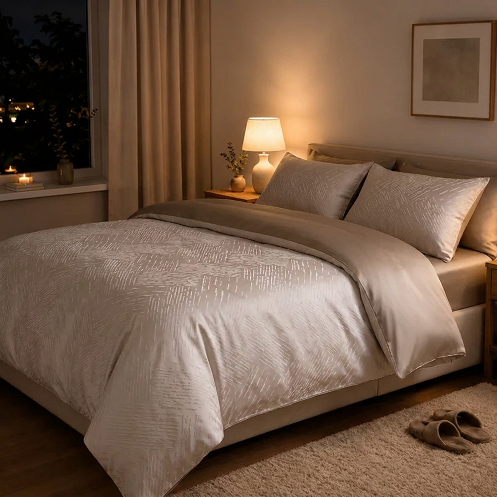 Moka Bettwäsche Jacquard Taupe – Szene 5