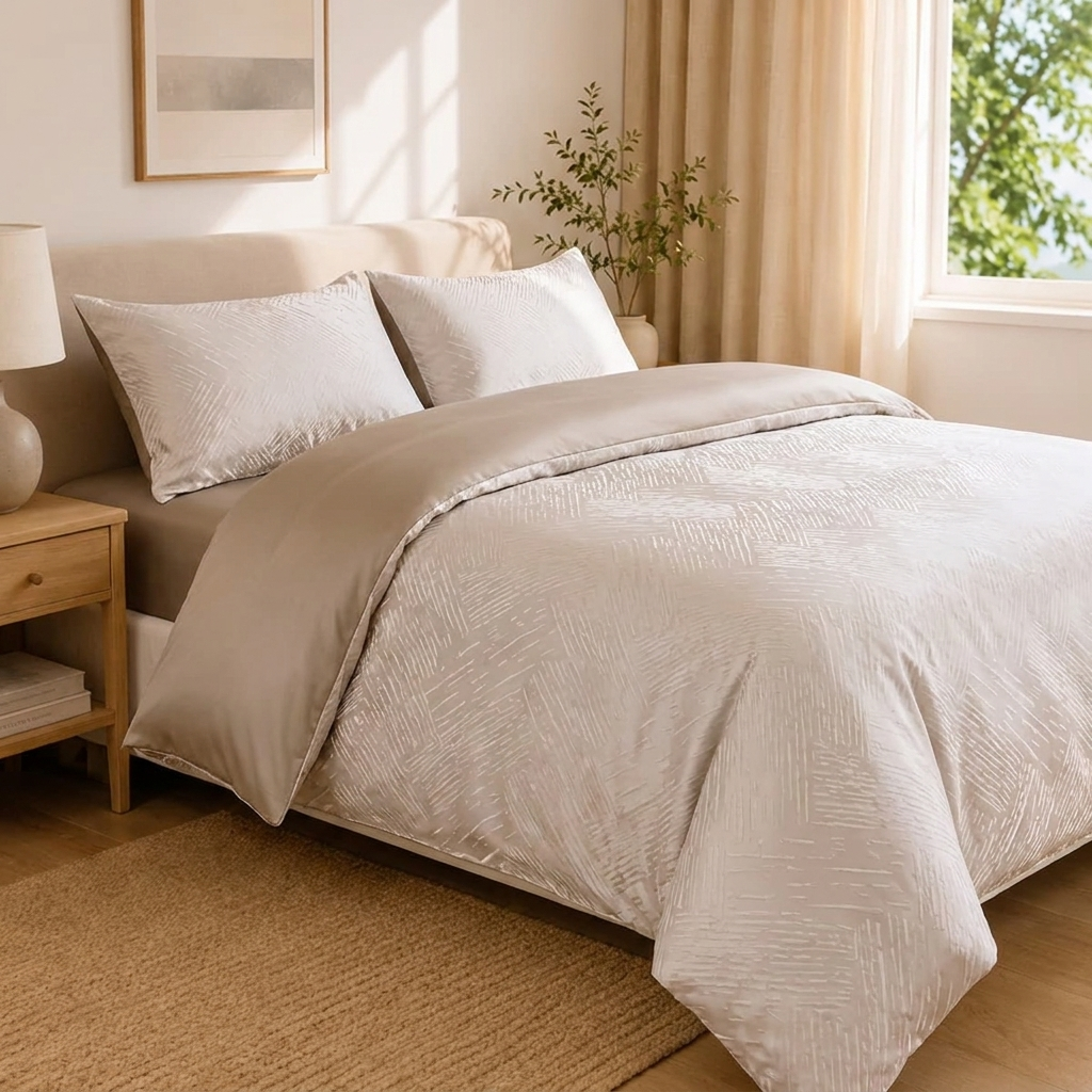 Moka Bettwäsche Jacquard Taupe – Szene 6