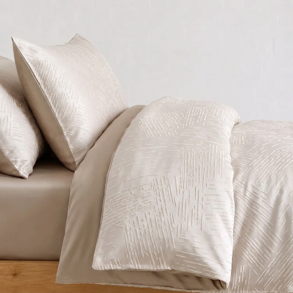 Moka Bettwäsche Jacquard Taupe – Szene 3