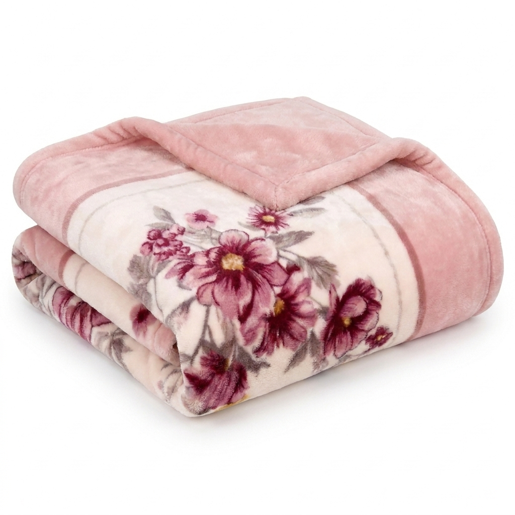 Rosalie Plüschdecke Rosa Blumen – Szene 1
