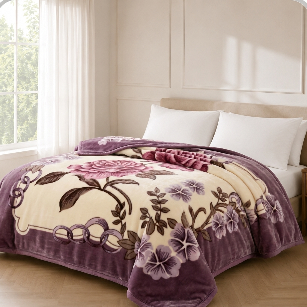 Violette Plüschdecke Lila Rosen – Szene 2