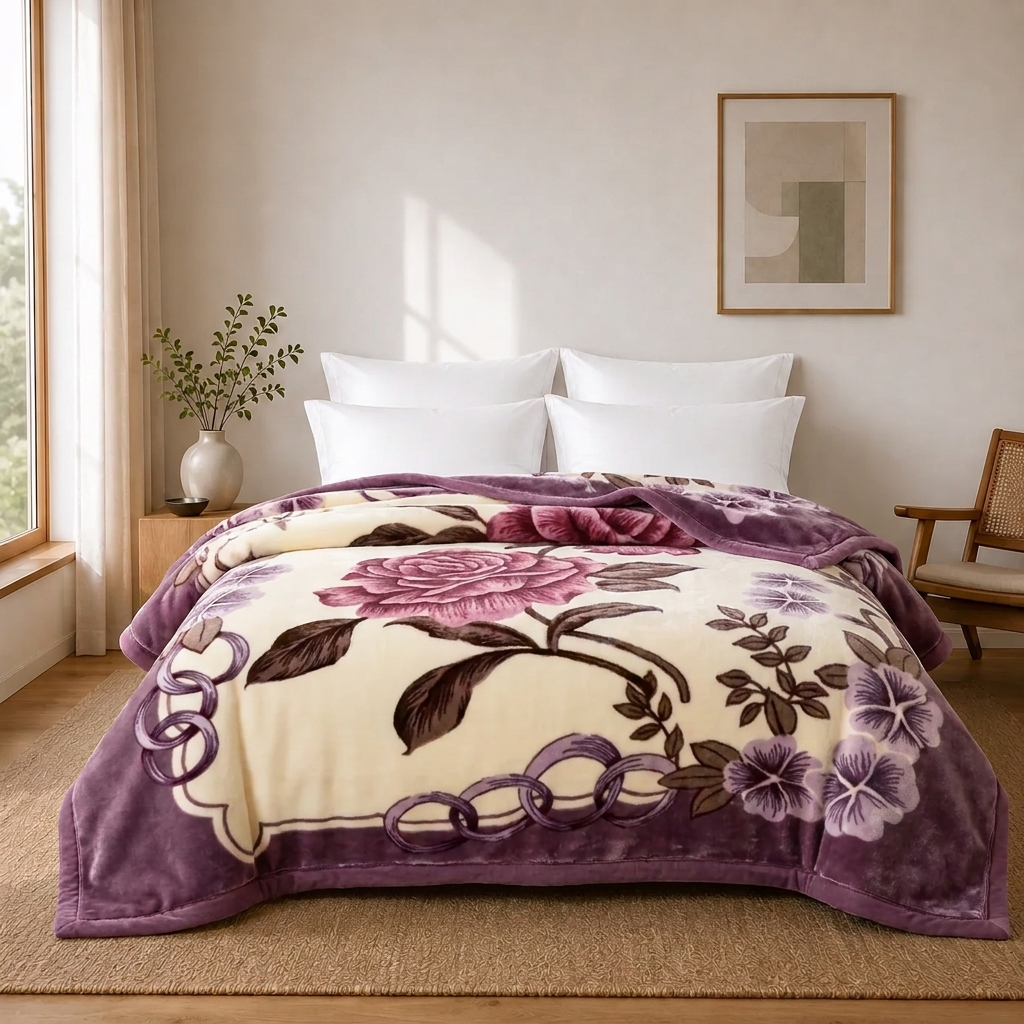 Violette Plüschdecke Lila Rosen – Szene 4